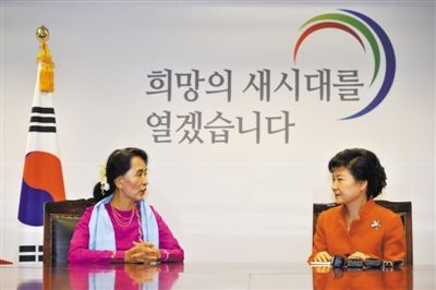 昂山素季抵达韩国 将与演员安在旭李英爱会面